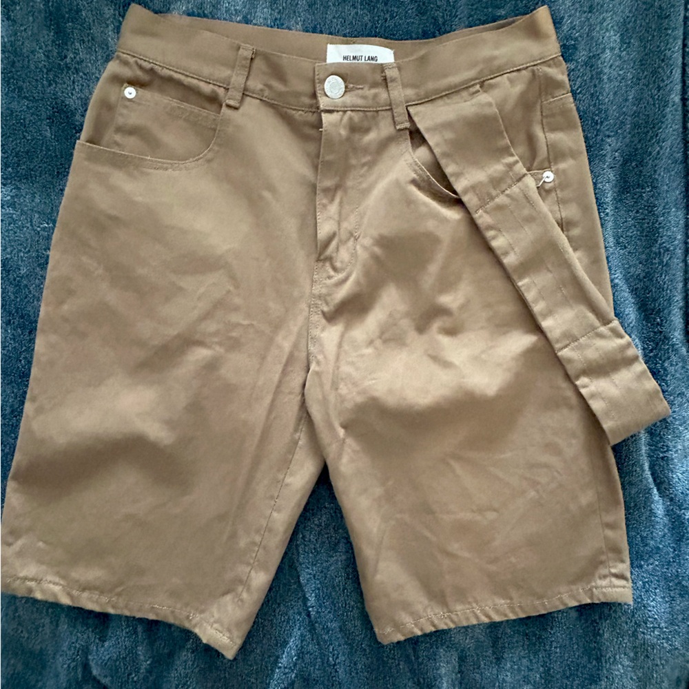 Helmut Lang men’s flat front khaki shorts with strap size 29